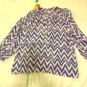 Blue and White Lily Pulitzer Blouse